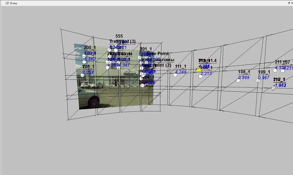 Фотоснимки со встроенной камеры тахеометра в 3D-окне
